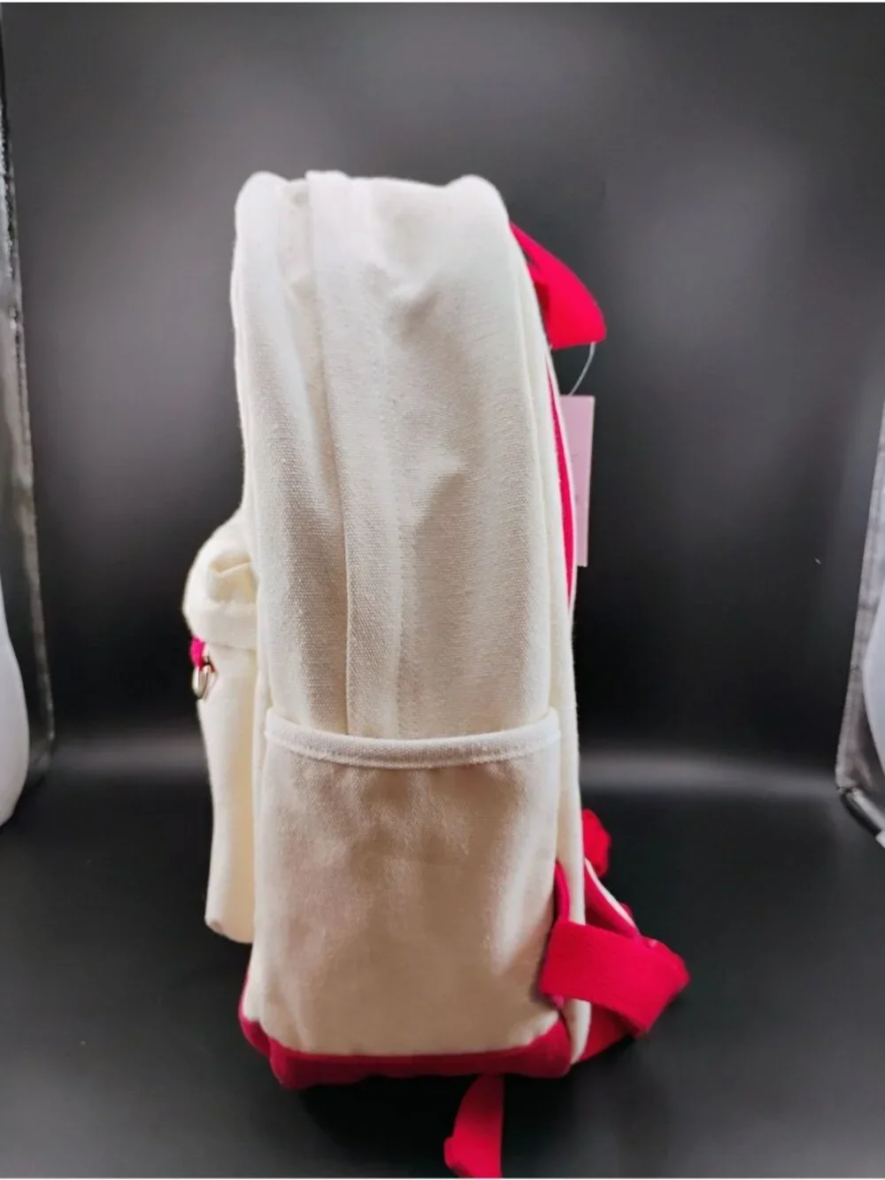 Wild Fable Canvas Backpack Wild Fable Cream & Red Adjustable Straps Lightweight